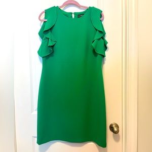 Preston & York green dress with feminine flutter cap sleeves- size 10 worn once